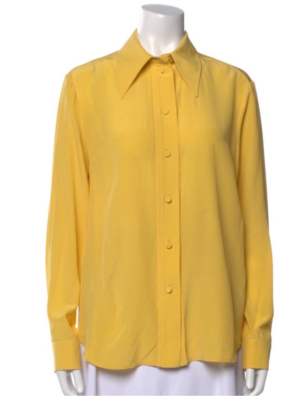 Gucci Yellow Silk Button-Down Blouse